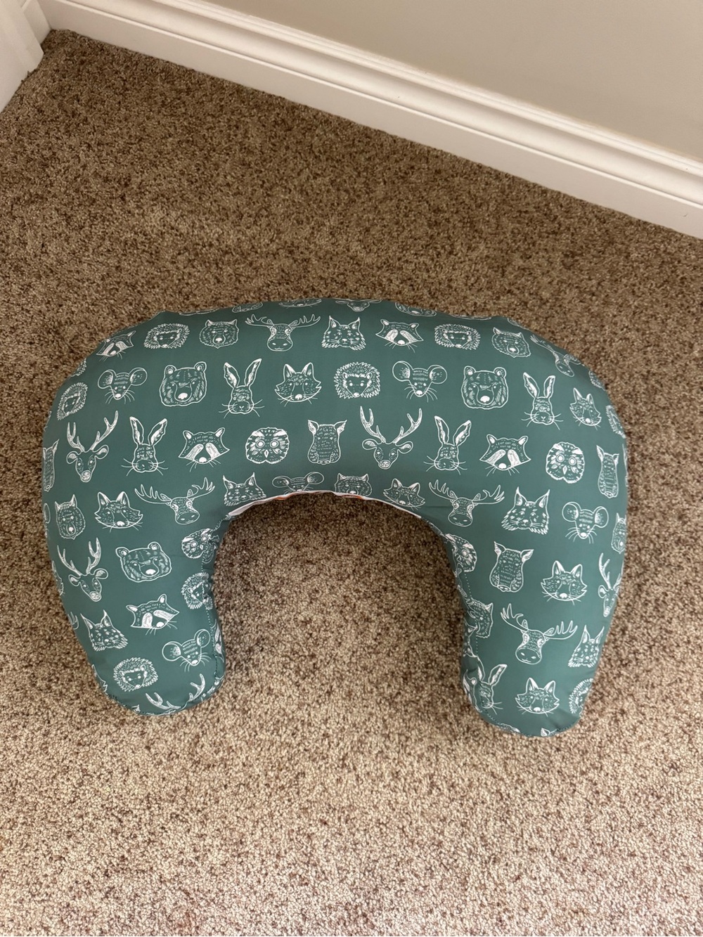 BOPPY Forest Animal Pillow in green